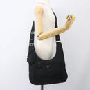 PRADA Shoulder Bag Nylon Black Silver Auth 161658-26