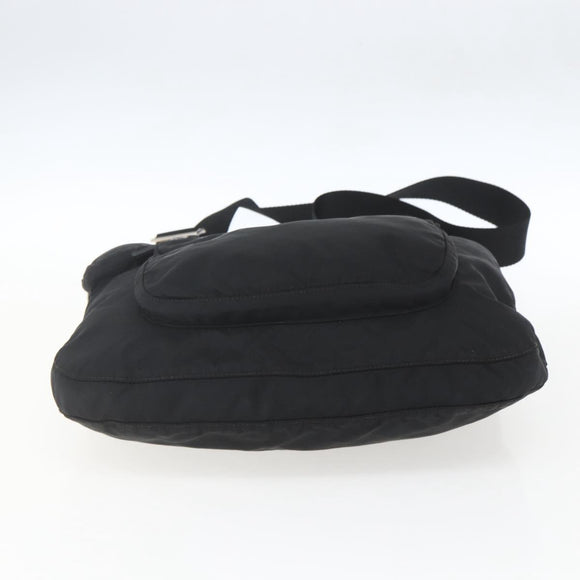 PRADA Shoulder Bag Nylon Black Silver Auth 161658