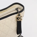 CHANEL Chain Gabriel de Chanel Shoulder Bag Calf Skin White Gold CC Auth 161659-18