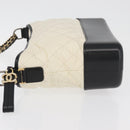 CHANEL Chain Gabriel de Chanel Shoulder Bag Calf Skin White Gold CC Auth 161659-4