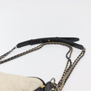 CHANEL Chain Gabriel de Chanel Shoulder Bag Calf Skin White Gold CC Auth 161659-8