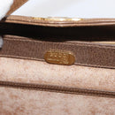 GUCCI Shoulder Bag Leather Brown Gold Auth 161660-17