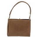 GUCCI Shoulder Bag Leather Brown Gold Auth 161660-13