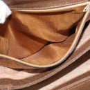 GUCCI Shoulder Bag Leather Brown Gold Auth 161660-12