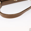GUCCI Shoulder Bag Leather Brown Gold Auth 161660-7