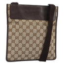 GUCCI GG Canvas Shoulder Bag Beige Silver 27639 Auth 161661-1