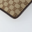 GUCCI GG Canvas Shoulder Bag Beige Silver 27639 Auth 161661-11