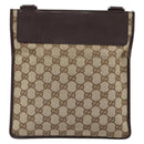 GUCCI GG Canvas Shoulder Bag Beige Silver 27639 Auth 161661-2