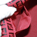 FENDI Zucchino Canvas Mamma Baguette Shoulder Bag Red Silver Auth 161663SAV-24