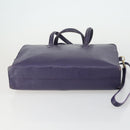 LOEWE Hand Bag Leather 2way Navy Gold Auth 161665-5