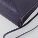 LOEWE Hand Bag Leather 2way Navy Gold Auth 161665-15