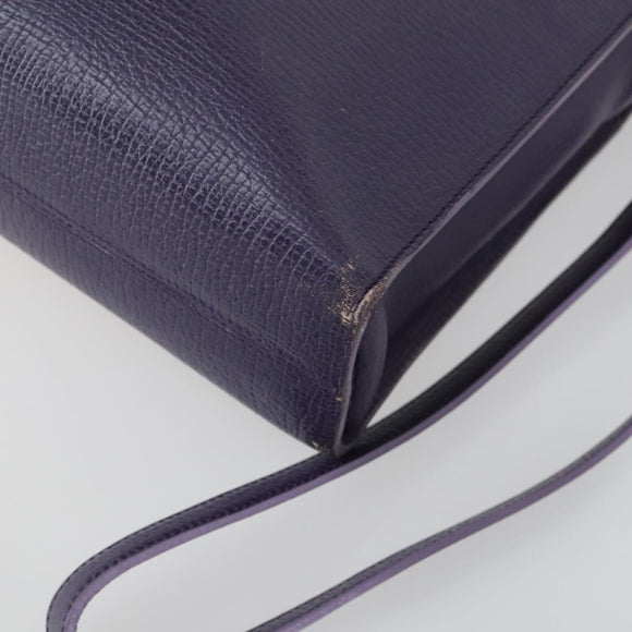 LOEWE Hand Bag Leather 2way Navy Gold Auth 161665