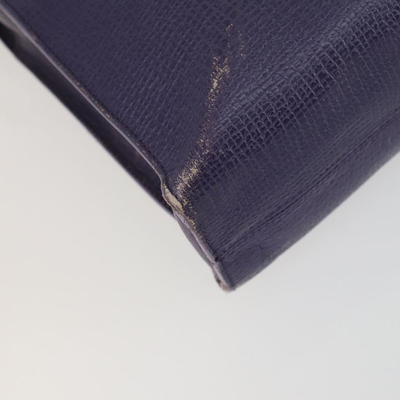 LOEWE Hand Bag Leather 2way Navy Gold Auth 161665