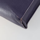 LOEWE Hand Bag Leather 2way Navy Gold Auth 161665-16