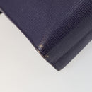 LOEWE Hand Bag Leather 2way Navy Gold Auth 161665-17