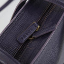 LOEWE Hand Bag Leather 2way Navy Gold Auth 161665-11