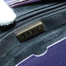 LOEWE Hand Bag Leather 2way Navy Gold Auth 161665-20