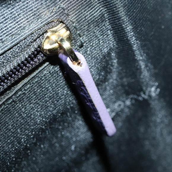 LOEWE Hand Bag Leather 2way Navy Gold Auth 161665