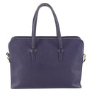 LOEWE Hand Bag Leather 2way Navy Gold Auth 161665-2