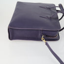 LOEWE Hand Bag Leather 2way Navy Gold Auth 161665-3