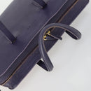 LOEWE Hand Bag Leather 2way Navy Gold Auth 161665-6