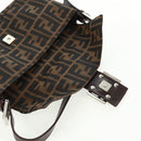 FENDI Zucca Canvas Mamma Baguette Shoulder Bag Black Brown Auth 161669SAV-16