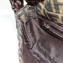 FENDI Zucca Canvas Mamma Baguette Shoulder Bag Black Brown Auth 161669SAV-21