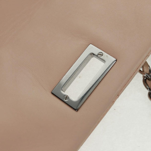 CHANEL Chain Matelasse 2.55 Shoulder Bag Lamb Skin Pink Silver CC Auth 161670V