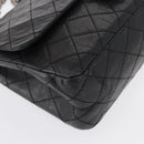 CHANEL Chain Double Flap Matelasse 28 2.55 Tasche Leder Schwarz CC Auth 161671V-15