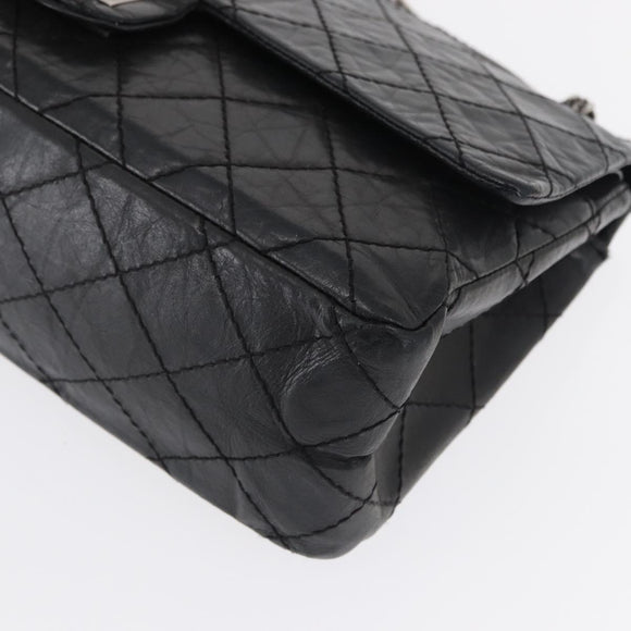 CHANEL Chain Double Flap Matelasse 28 2.55 Tasche Leder Schwarz CC Auth 161671V
