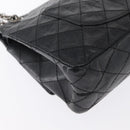 CHANEL Chain Double Flap Matelasse 28 2.55 Tasche Leder Schwarz CC Auth 161671V-17
