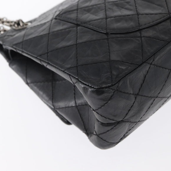 CHANEL Chain Double Flap Matelasse 28 2.55 Tasche Leder Schwarz CC Auth 161671V