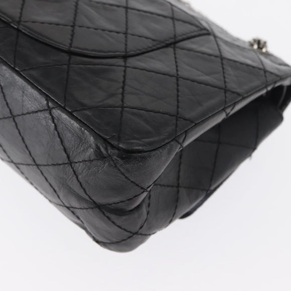 CHANEL Chain Double Flap Matelasse 28 2.55 Tasche Leder Schwarz CC Auth 161671V