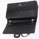 CHANEL Chain Double Flap Matelasse 28 2.55 Tasche Leder Schwarz CC Auth 161671V-8