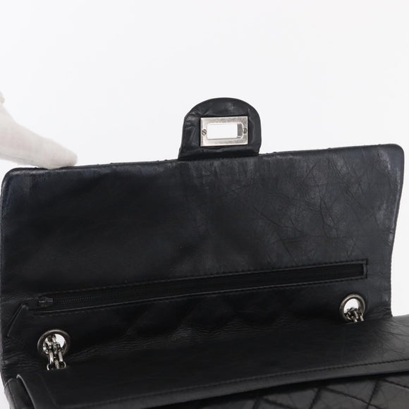 CHANEL Chain Double Flap Matelasse 28 2.55 Tasche Leder Schwarz CC Auth 161671V