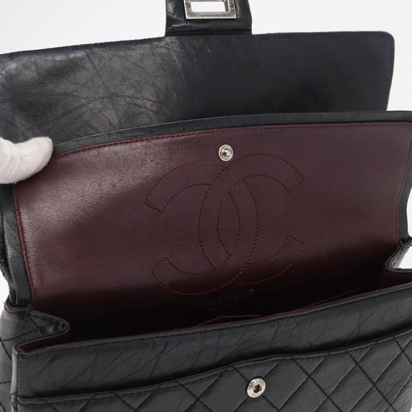 CHANEL Chain Double Flap Matelasse 28 2.55 Tasche Leder Schwarz CC Auth 161671V