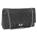 CHANEL Chain Double Flap Matelasse 28 2.55 Tasche Leder Schwarz CC Auth 161671V-1