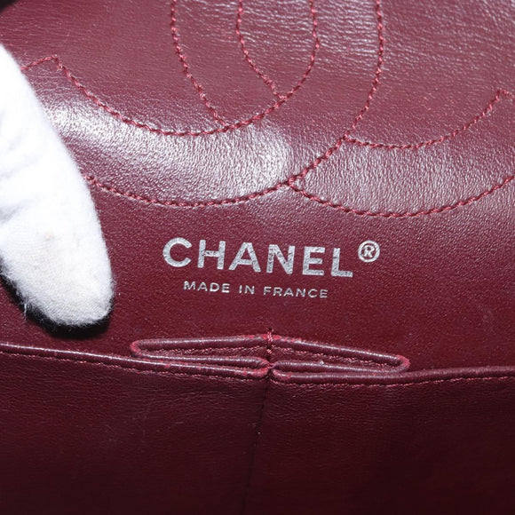 CHANEL Chain Double Flap Matelasse 28 2.55 Tasche Leder Schwarz CC Auth 161671V