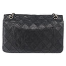 CHANEL Chain Double Flap Matelasse 28 2.55 Tasche Leder Schwarz CC Auth 161671V-2