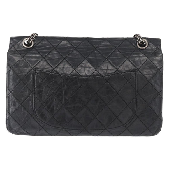 CHANEL Chain Double Flap Matelasse 28 2.55 Tasche Leder Schwarz CC Auth 161671V
