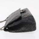 CHANEL Chain Double Flap Matelasse 28 2.55 Tasche Leder Schwarz CC Auth 161671V-4