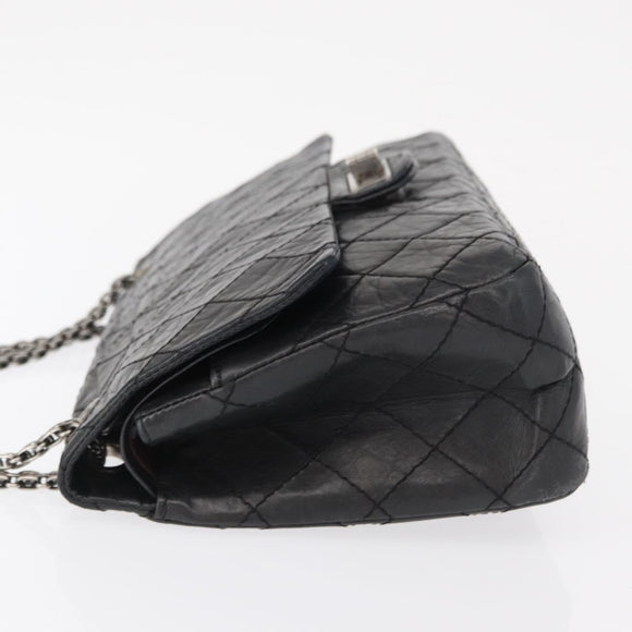 CHANEL Chain Double Flap Matelasse 28 2.55 Tasche Leder Schwarz CC Auth 161671V