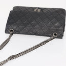 CHANEL Chain Double Flap Matelasse 28 2.55 Tasche Leder Schwarz CC Auth 161671V-6
