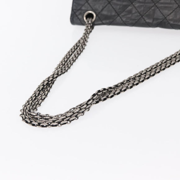 CHANEL Chain Double Flap Matelasse 28 2.55 Tasche Leder Schwarz CC Auth 161671V