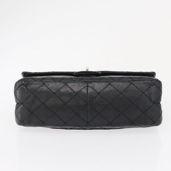CHANEL Chain Double Flap Matelasse 28 2.55 Tasche Leder Schwarz CC Auth 161671V