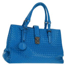 BOTTEGA VENETA INTRECCIATO Rome Hand Bag Leather Blue 171265 Auth 161672V-1