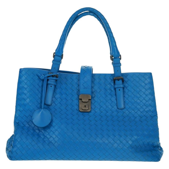 BOTTEGA VENETA INTRECCIATO Rome Hand Bag Leather Blue 171265 Auth 161672V
