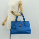 BOTTEGA VENETA INTRECCIATO Rome Hand Bag Leather Blue 171265 Auth 161672V-25