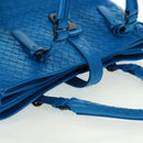 BOTTEGA VENETA INTRECCIATO Rome Hand Bag Leather Blue 171265 Auth 161672V-6