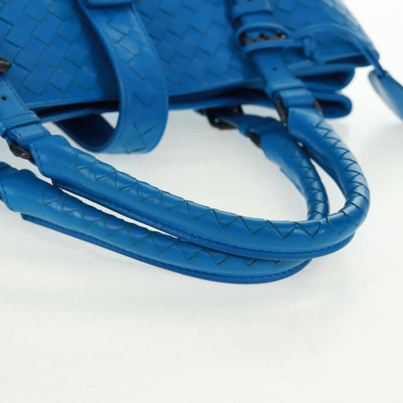 BOTTEGA VENETA INTRECCIATO Rome Hand Bag Leather Blue 171265 Auth 161672V